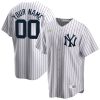 Custom New York Yankees White Cooperstown Throwback Jersey - All Stitched