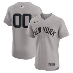 Custom New York Yankees Grey Road Elite Jersey - All Stitched