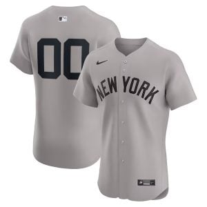 Custom New York Yankees Grey Road Elite Jersey - All Stitched