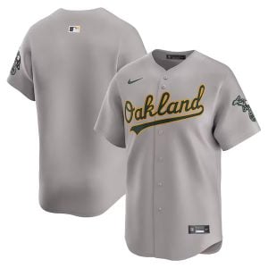Oakland Athletics Blank Grey Away Limited Jersey - All Stitched