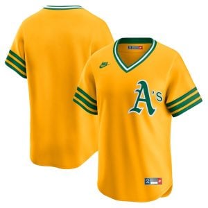 Oakland Athletics Blank Gold Cooperstown Throwback Jersey - All Stitched