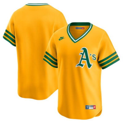 Oakland Athletics Blank Gold Cooperstown Throwback Jersey - All Stitched