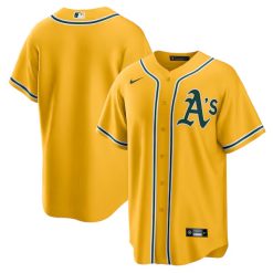 Oakland Athletics Blank Gold Alternate Jersey - All Stitched
