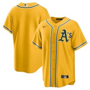 Oakland Athletics Blank Gold Alternate Jersey - All Stitched