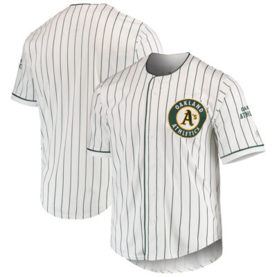 Oakland Athletics Blank White Pinstripe Jersey - All Stitched