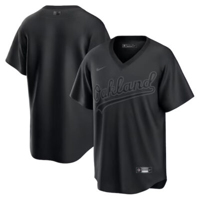 Oakland Athletics Blank Triple Black Jersey - All Stitched