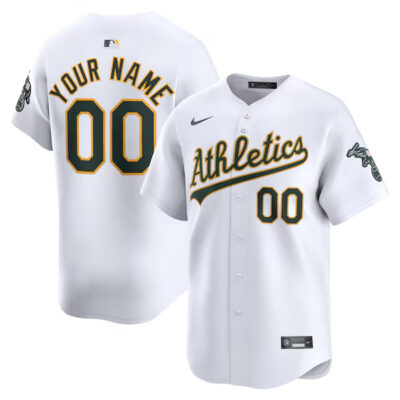 Custom Oakland Athletics White Home Limited Jersey - All Stitched