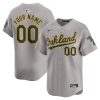 Custom Oakland Athletics Grey Away Limited Jersey - All Stitched