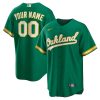 Custom Oakland Athletics Green Alternate Jersey - All Stitched