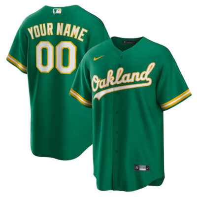 Custom Oakland Athletics Green Alternate Jersey - All Stitched