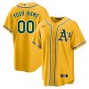 Custom Oakland Athletics Gold Alternate Jersey - All Stitched