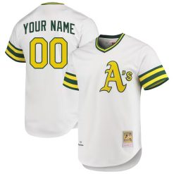Custom Oakland Athletics 1972 White Cooperstown Throwback Jersey - All Stitched