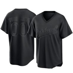 Custom Oakland Athletics Triple Black Jersey - All Stitched