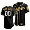Custom Oakland Athletics Black Gold Jersey - All Stitched