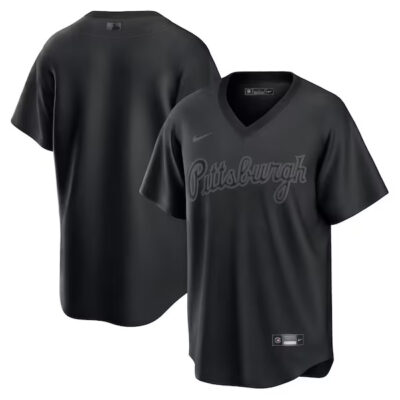 Pittsburgh Pirates Blank Triple Black Fashion Jersey - All Stitched