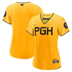 Alternative view of Pittsburgh Pirates Blank Gold City Connect Jersey - All Stitched