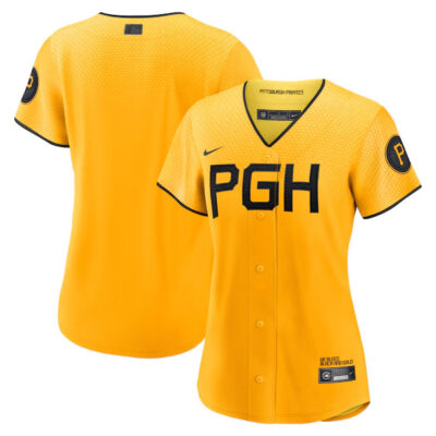 Alternative view of Pittsburgh Pirates Blank Gold City Connect Jersey - All Stitched