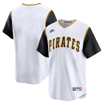 Pittsburgh Pirates Blank White Cooperstown Throwback Jersey - All Stitched