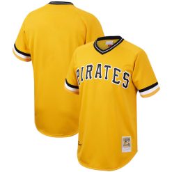 Pittsburgh Pirates Blank Gold Cooperstown Throwback Jersey - All Stitched