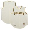 Pittsburgh Pirates Blank Cream Sleeveless Jersey - All Stitched