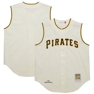 Pittsburgh Pirates Blank Cream Sleeveless Jersey - All Stitched