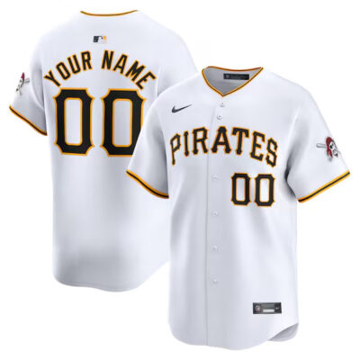 Custom Pittsburgh Pirates White Home Limited Jersey - All Stitched