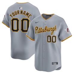 Custom Pittsburgh Pirates Grey Away Limited Jersey - All Stitched