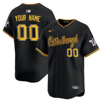 Custom Pittsburgh Pirates Black Alternate Limited Jersey - All Stitched