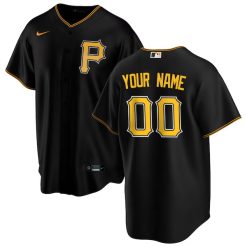 Custom Pittsburgh Pirates Black Alternate Jersey - All Stitched
