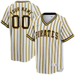 Custom Pittsburgh Pirates Pinstripe Throwback Jersey - All Stitched