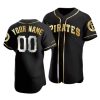 Custom Pittsburgh Pirates Black Gold Jersey - All Stitched