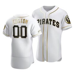 Custom Pittsburgh Pirates White Gold Jersey - All Stitched