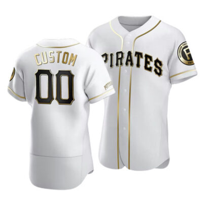 Custom Pittsburgh Pirates White Gold Jersey - All Stitched