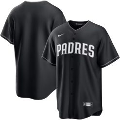 San Diego Padres Blank Black White Fashion Jersey - All Stitched