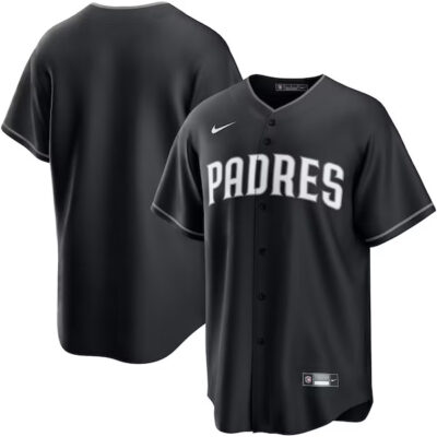 San Diego Padres Blank Black White Fashion Jersey - All Stitched