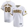 Custom San Diego Padres White Home Limited Jersey - All Stitched