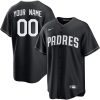 Custom San Diego Padres Black White Fashion Jersey - All Stitched