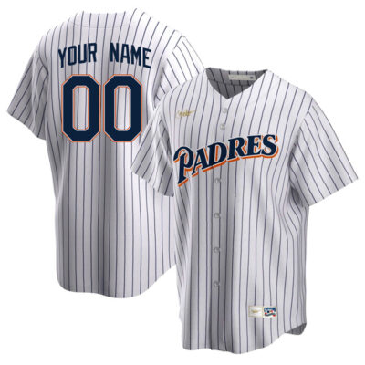 Custom San Diego Padres Pinstripe 1998 Cooperstown Throwback Jersey - All Stitched