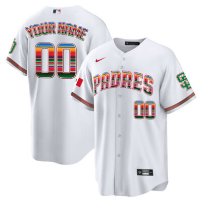 Custom San Diego Padres Serape Mexico Heritage Jersey - All Stitched