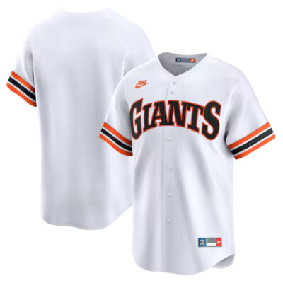 San Francisco Giants Blank White Throwback Jersey - All Stitched