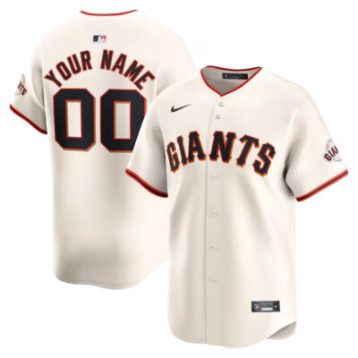 Custom San Francisco Giants Cream Home Limited Jersey - All Stitched
