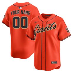 Custom San Francisco Giants Orange Alternate Limited Jersey - All Stitched