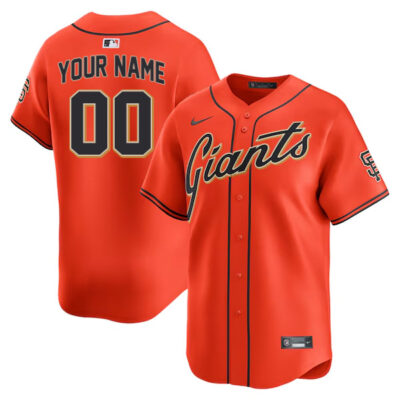 Custom San Francisco Giants Orange Alternate Limited Jersey - All Stitched
