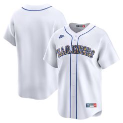 Seattle Mariners Blank White Cooperstown Throwback Limited Jersey - All Stitched