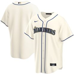 Seattle Mariners Blank Cream Alternate Jersey - All Stitched