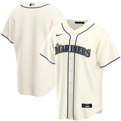 Seattle Mariners Blank Cream Alternate Jersey - All Stitched