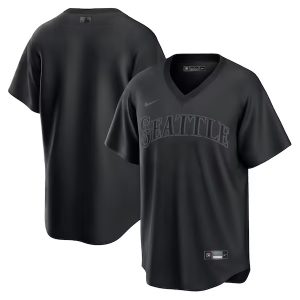 Seattle Mariners Blank Triple Black Jersey - All Stitched