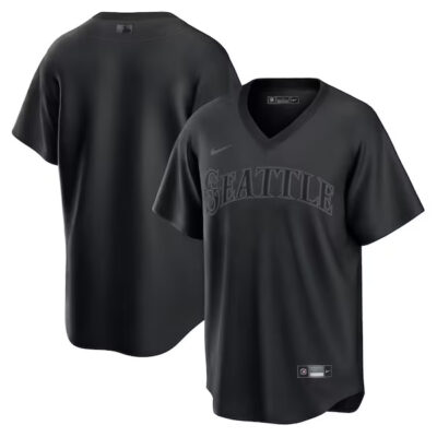 Seattle Mariners Blank Triple Black Jersey - All Stitched