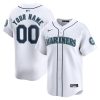 Custom Seattle Mariners White Home Limited Jersey - All Stitched