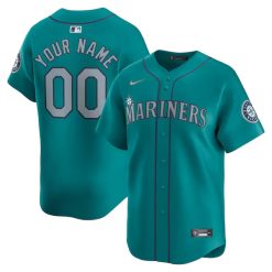 Custom Seattle Mariners Aqua Alternate Limited Jersey - All Stitched